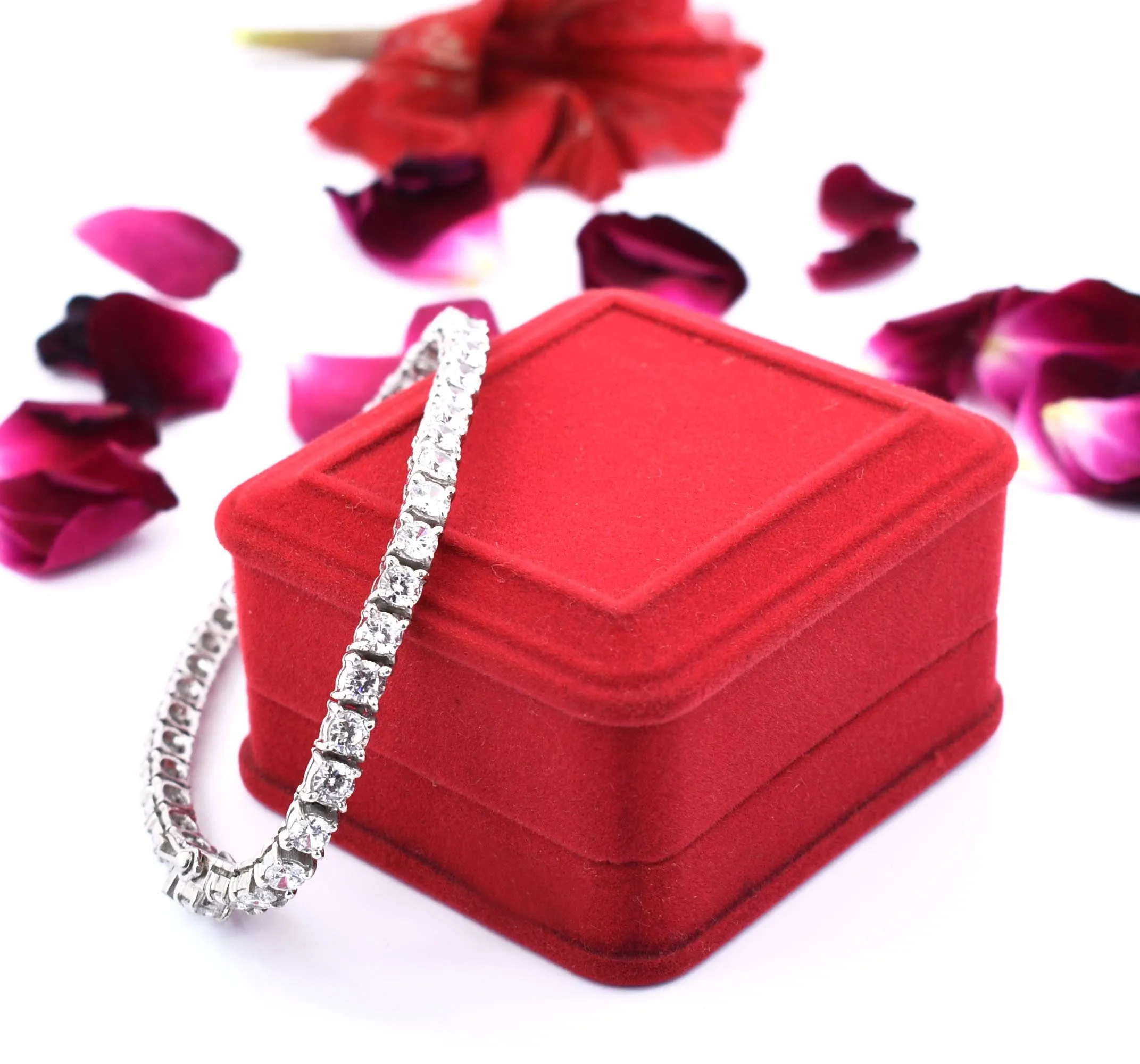 0.10 Carats White Diamonds Tennis Bracelet In 925 Silver, Gorgeous Look & Amazing Collection. AAA Certified