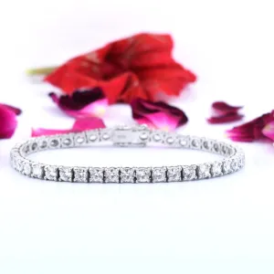 0.10 Carats White Diamonds Tennis Bracelet In 925 Silver, Gorgeous Look & Amazing Collection. AAA Certified