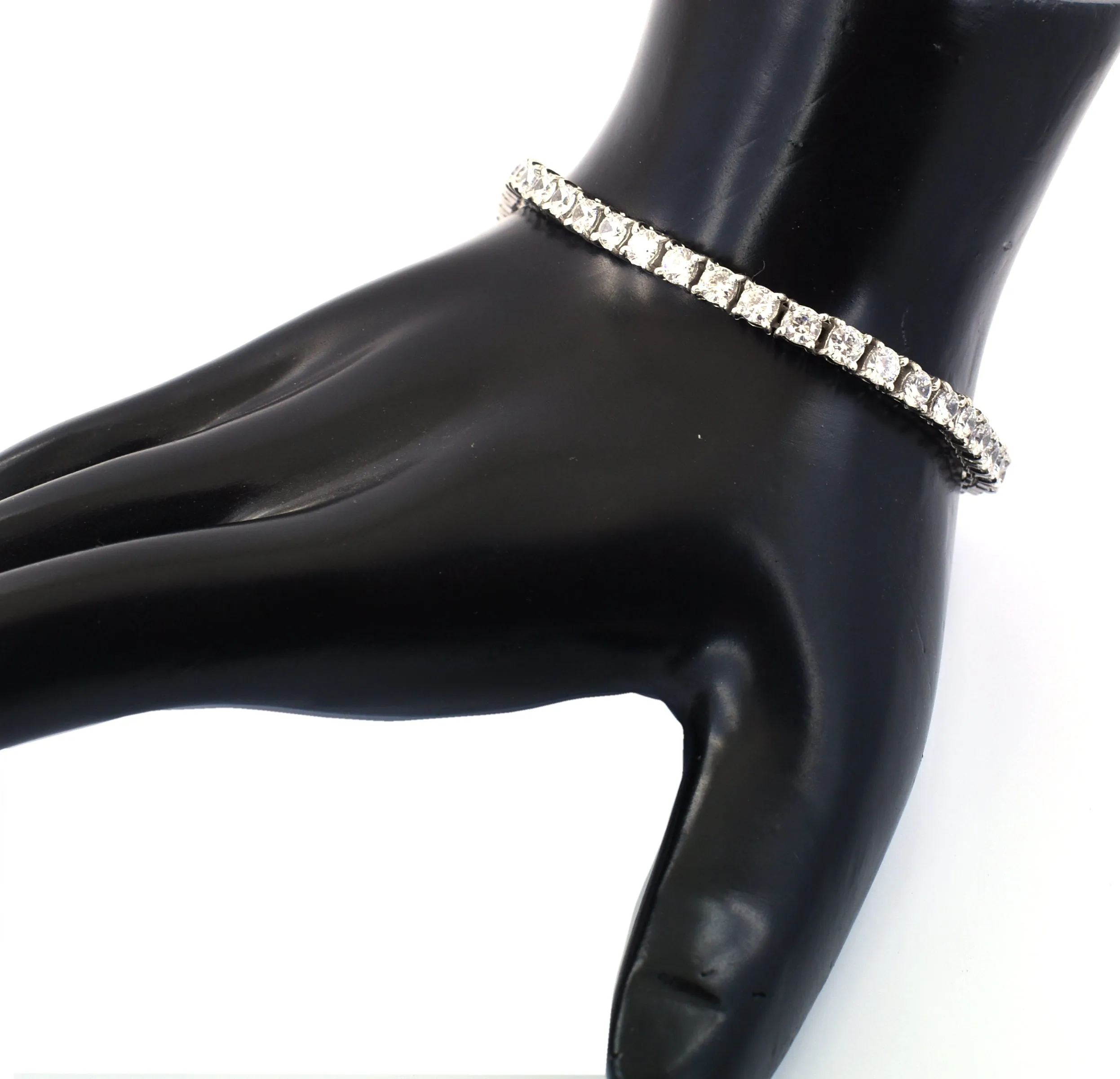 0.10 Carats White Diamonds Tennis Bracelet In 925 Silver, Gorgeous Look & Amazing Collection. AAA Certified