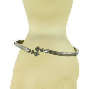1.00 Carat Certified Black Diamond Bangle Bracelet.Great Sparkle!