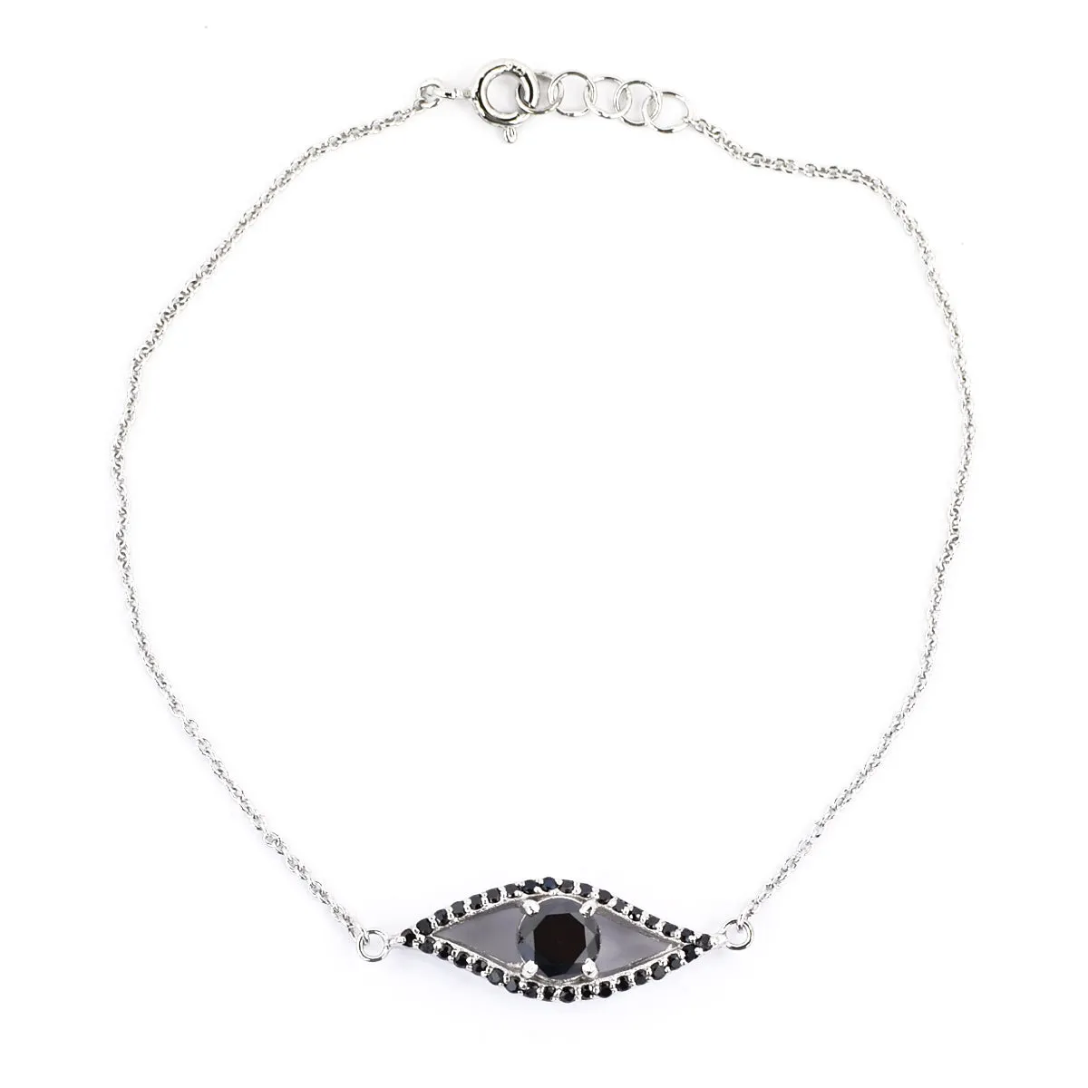 1.40 Ct AAA Certified Black Diamond Evil Eye Bracelet With Black Accents. Latest Collection & Great Shine