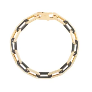 14K Onyx Paperclip Gem Link Bracelet
