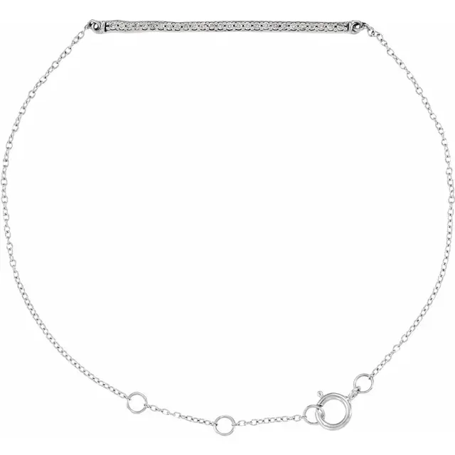 14K White 1/6 CTW Diamond 6-8" Bracelet