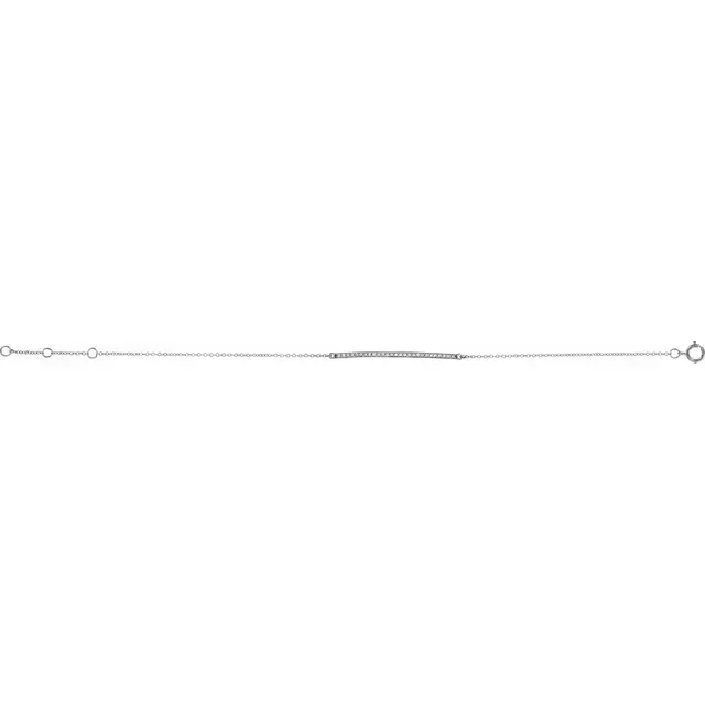 14K White 1/6 CTW Diamond 6-8" Bracelet