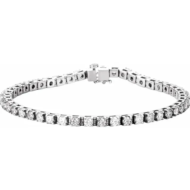 14K White 4 3/4 CTW Diamond Line 7" Bracelet