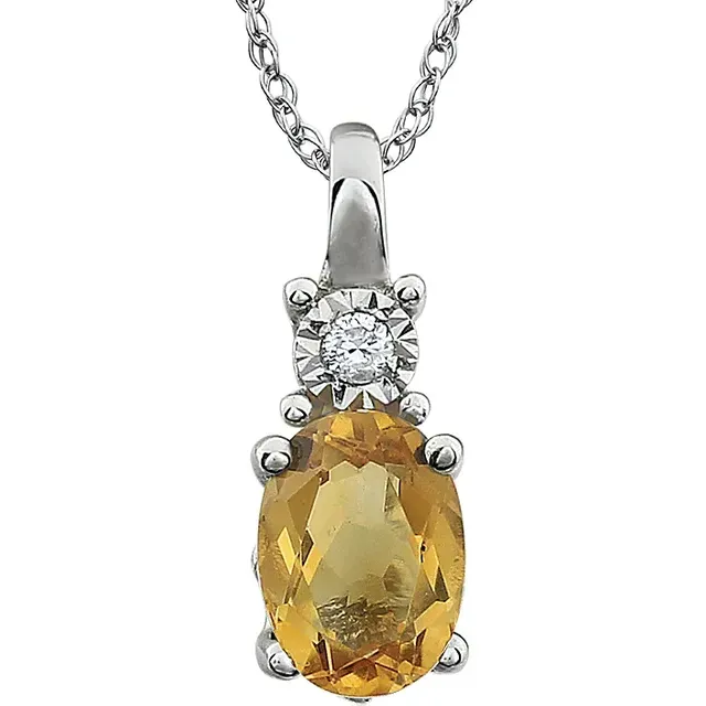 14K White Freshwater Cultured Pearl & .02CTW Diamond 18" Necklace