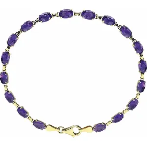 14K Yellow Amethyst 7.25" Bracelet