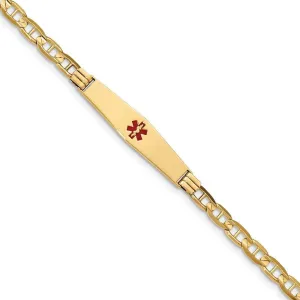 14K Yellow Gold Anchor Link Medical ID Bracelet