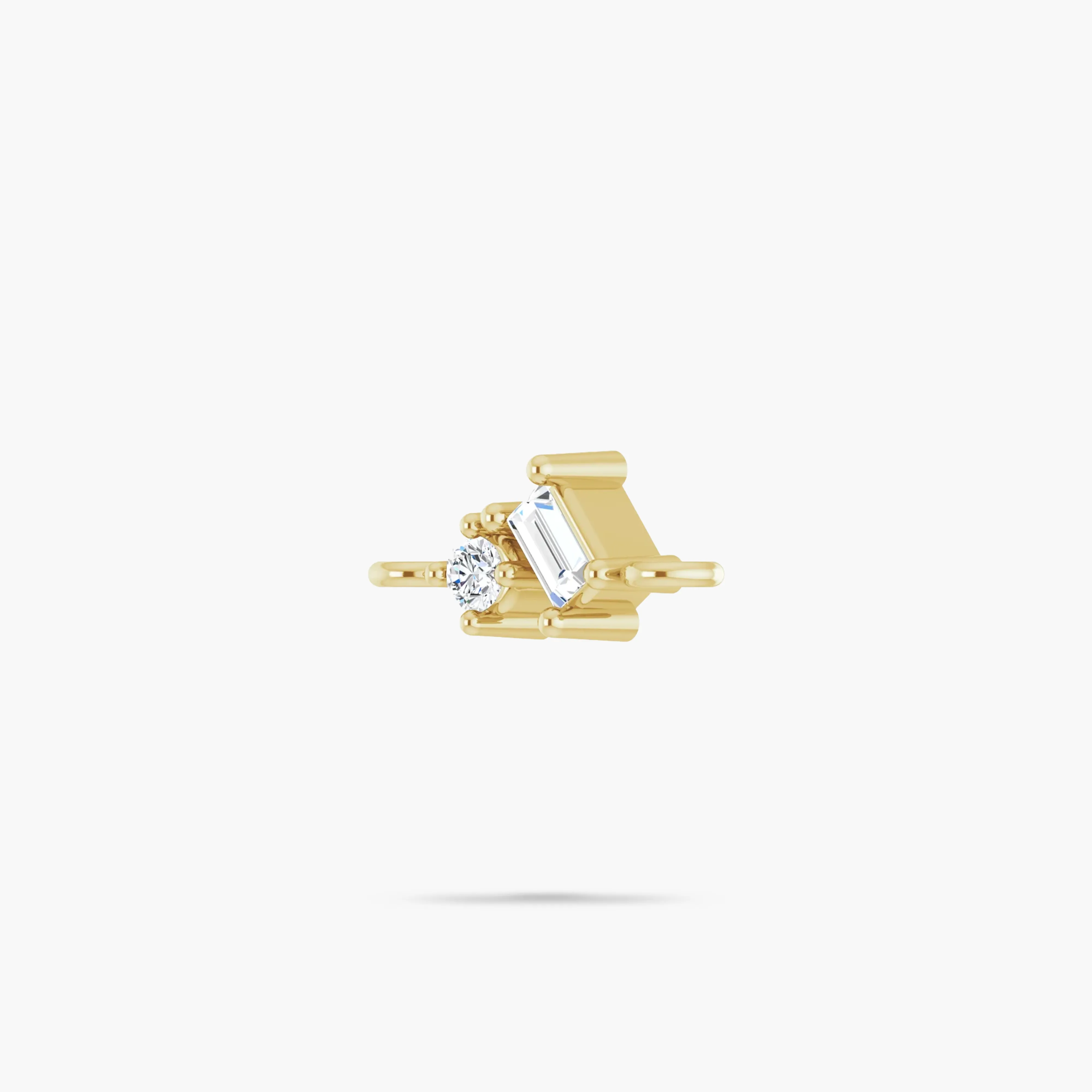 14K Yellow Gold Elegant Petite Natural Diamond Link Charm