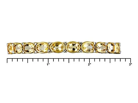 14K Yellow Gold over Sterling Silver 8 cts PERIDOT Cuff Bangle Bracelet (7 in)