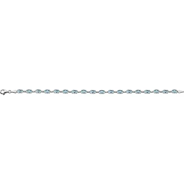 14K Yellow Sky Blue Topaz 7.25" Bracelet