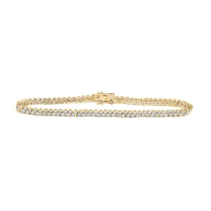 14kt Yellow Gold Womens Round Diamond Tennis Bracelet 2-7/8 Cttw