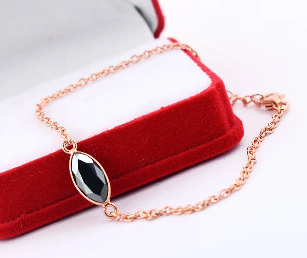 1.50 Ct Certified Marquise Cut Black Diamond Chain Bracelet In Bezel Setting. Very Elegant & Great Shine