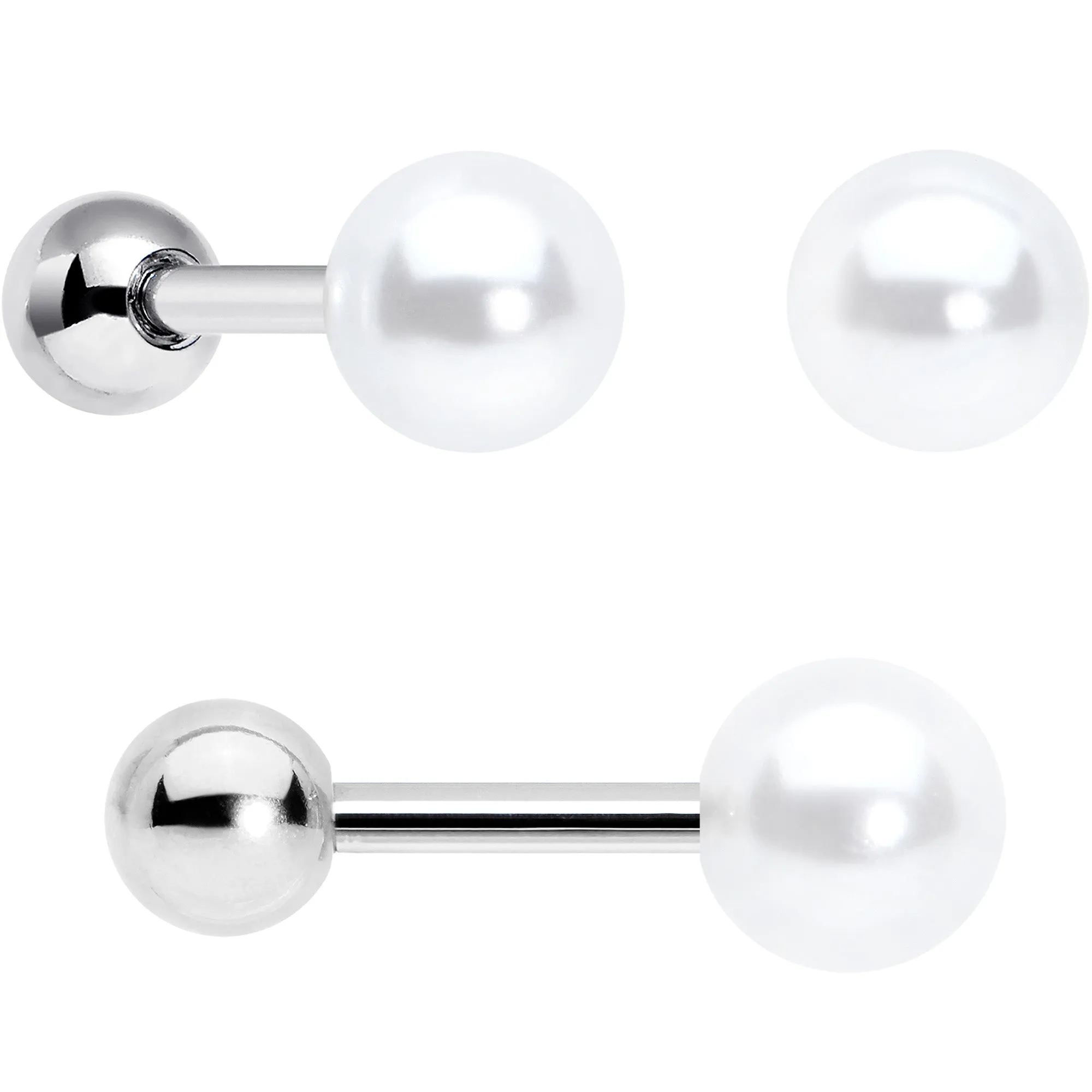 16 Gauge 1/4 Bear Pearlescent Striped Heart Cartilage Tragus Set of 3