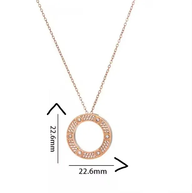 18" Fancy Inlaid Round Zirconia Stainless Steel Non Tarnish Pendant Necklace