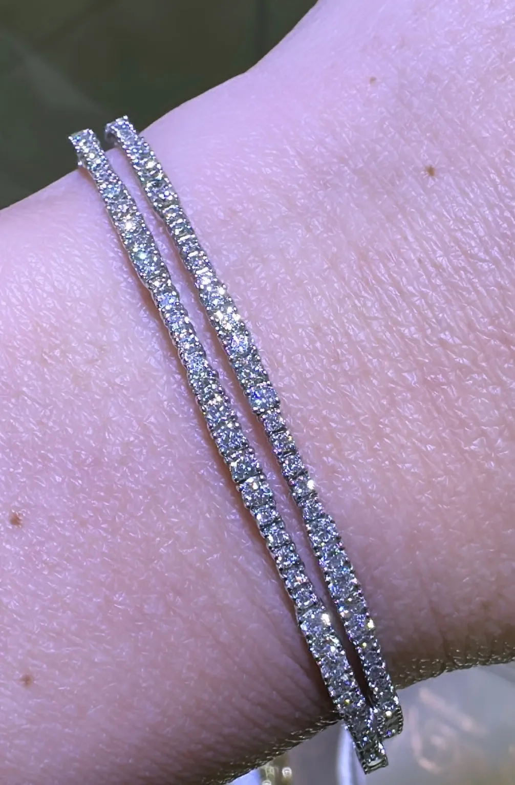 2.00ct tw Gradual Diamond Double Wrap Bangle Bracelet