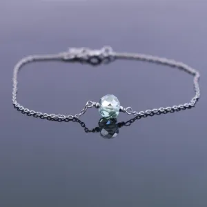 2.45 Ct Certified, Blue Diamond Chain Bracelet in Black Gold. Great Shine & Very Elegant