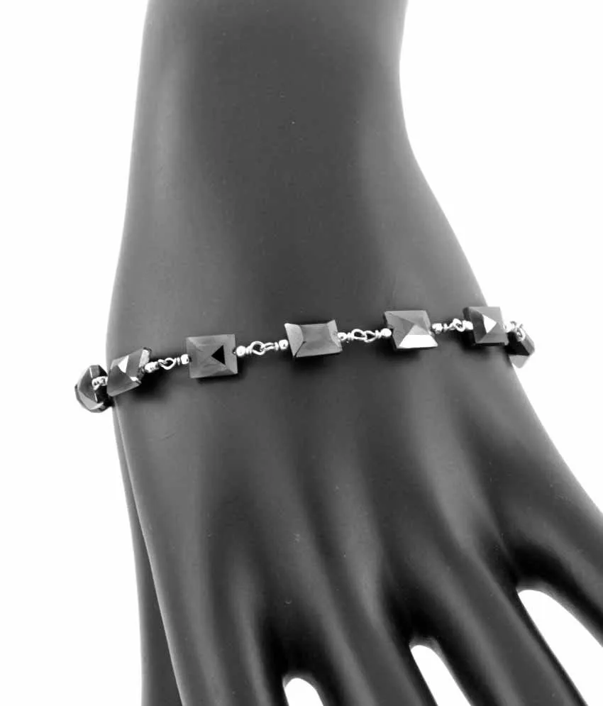 30 Ct AAA Certified Stunning Black Diamond Chain Bracelet In Sterling Silver. Great Brilliance