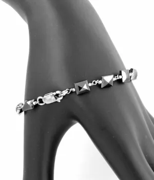 30 Ct AAA Certified Stunning Black Diamond Chain Bracelet In Sterling Silver. Great Brilliance