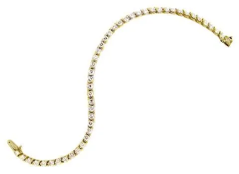 3.40 Carat Diamond Tennis Bracelet in 18 Karat Yellow Gold