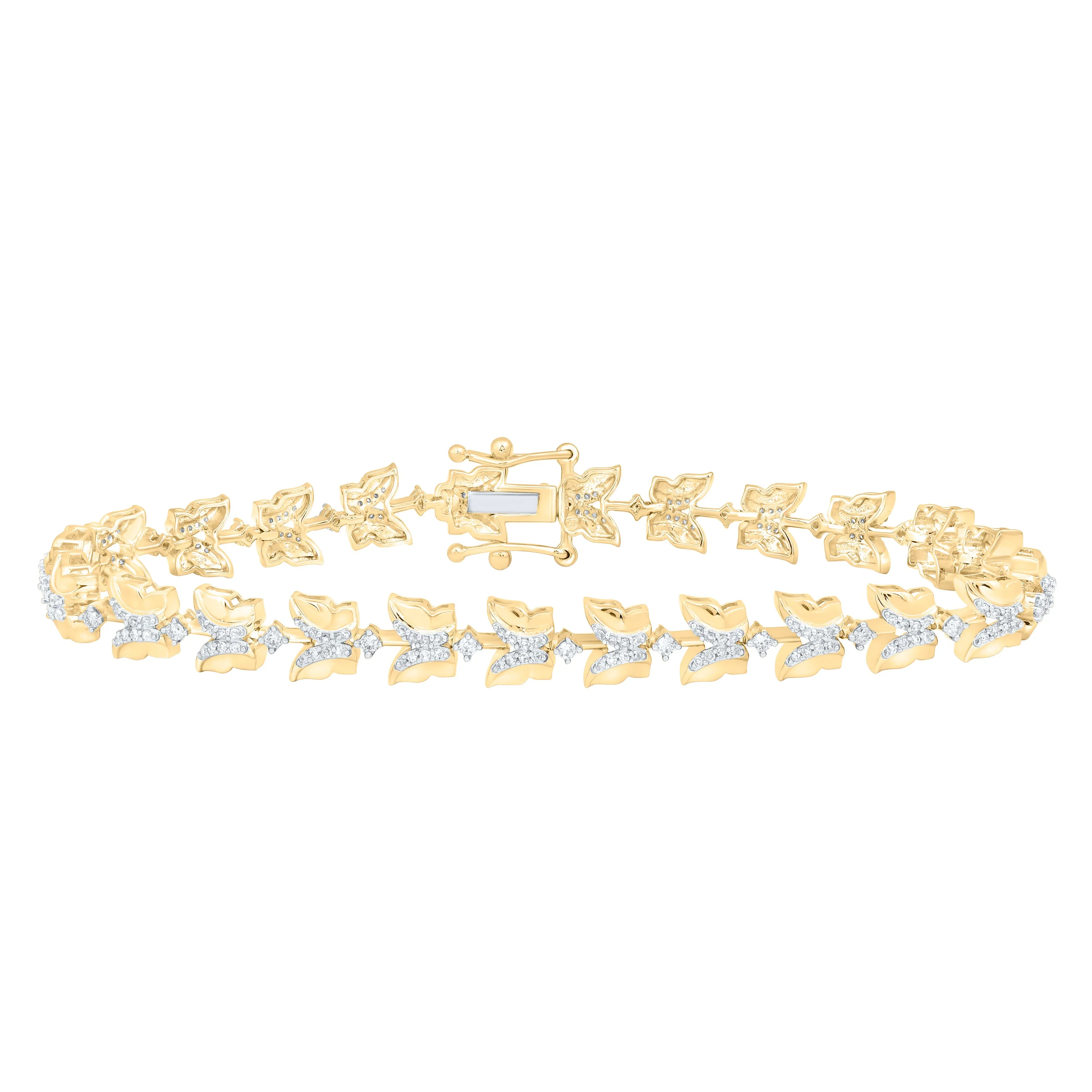 3/4CTW-DIA CN BUTTERFLY BRACELET(7 INCH)