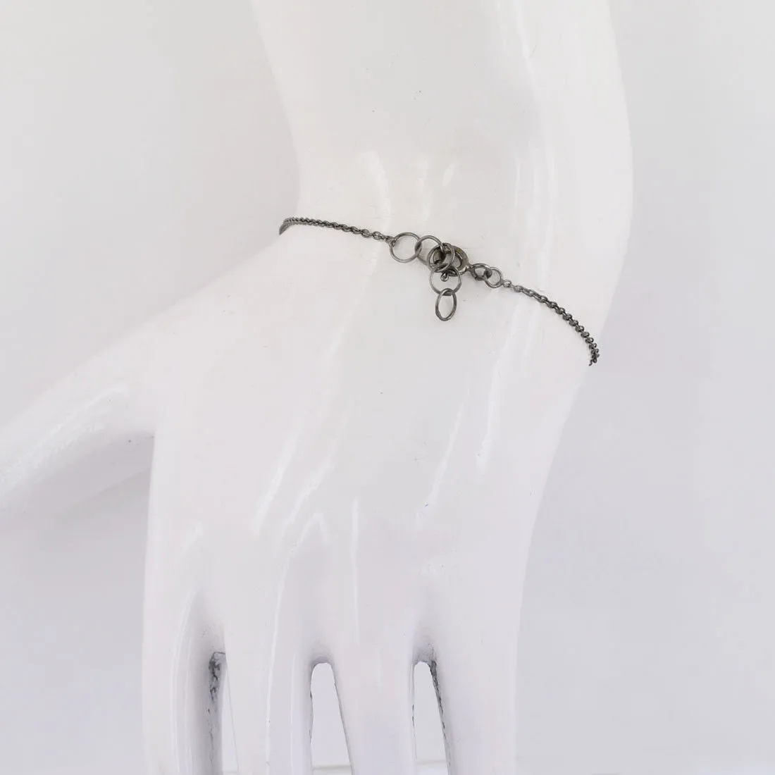 3.50 Ct Jet Black Diamond Sterling Silver Bracelet in Black Finish! AAA Certified, Drum Shape Bead