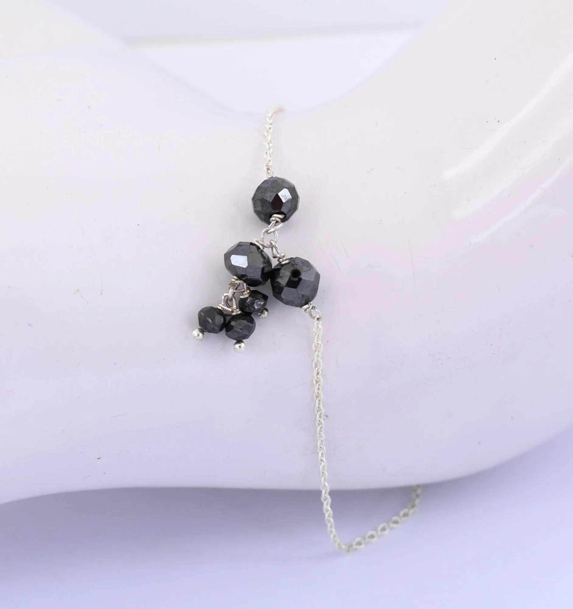 5.20 Ct AAA Certified Black Diamond Chain Bracelet in 925 Silver, Unique Design & Great Shine
