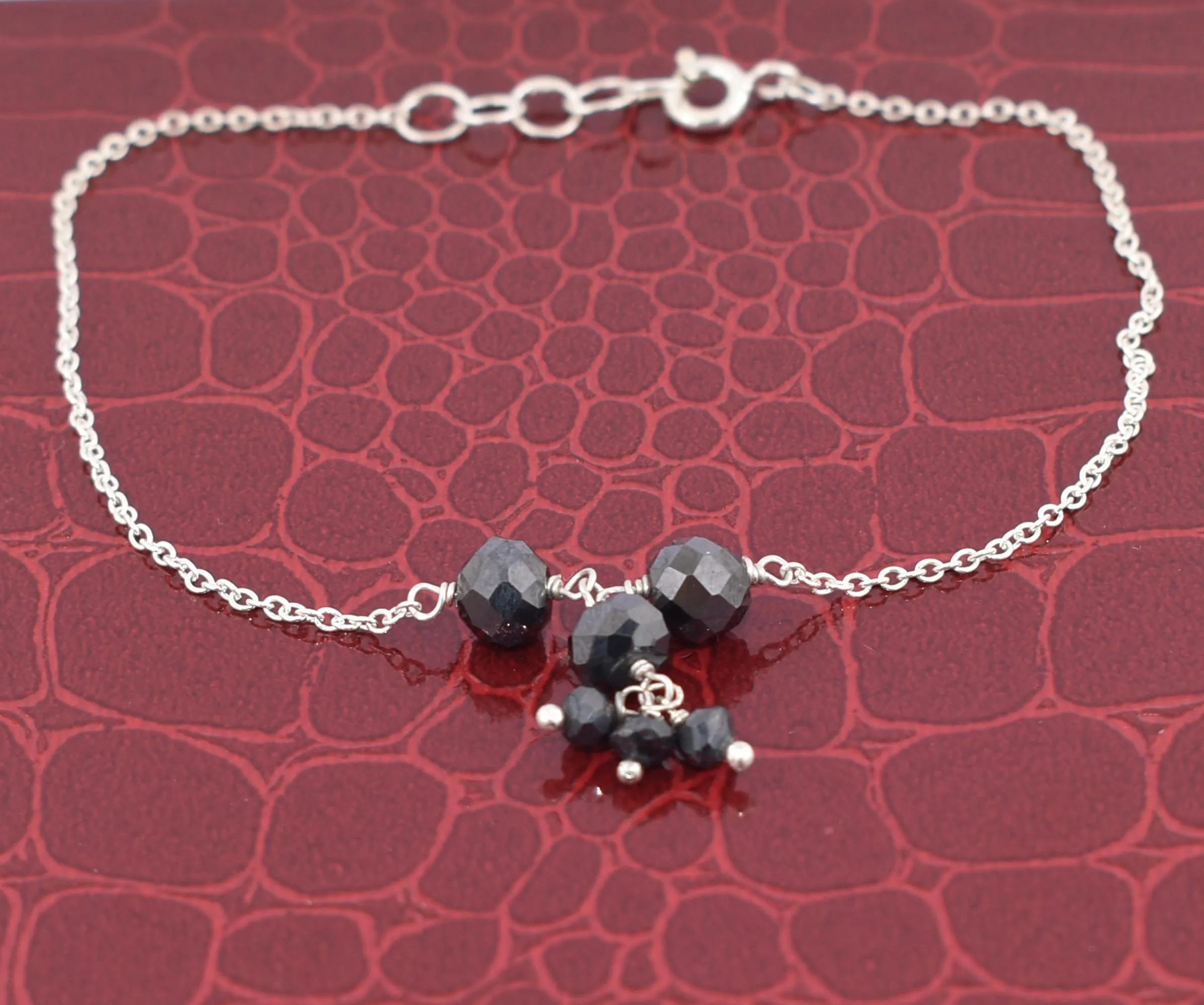 5.20 Ct AAA Certified Black Diamond Chain Bracelet in 925 Silver, Unique Design & Great Shine