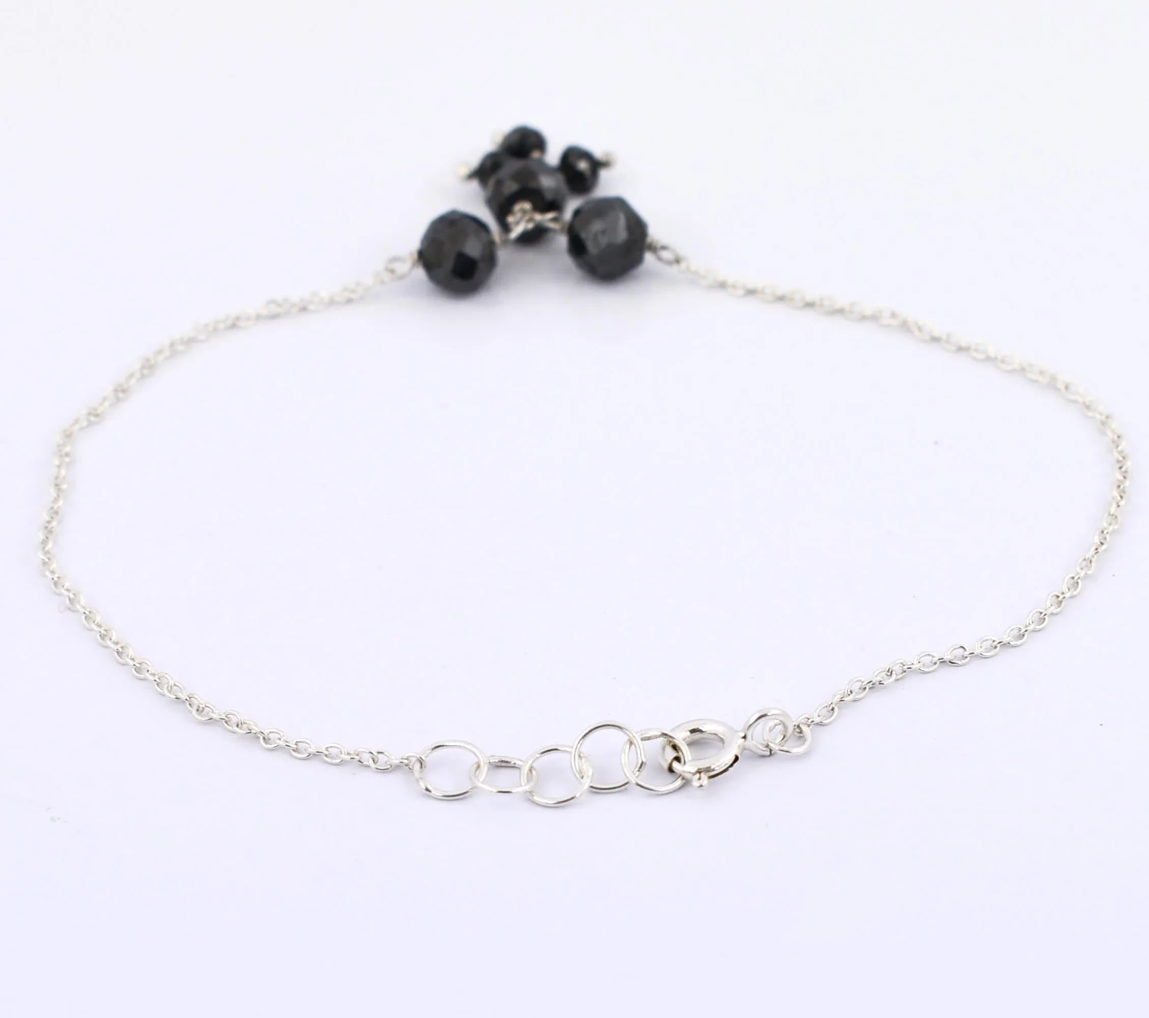 5.20 Ct AAA Certified Black Diamond Chain Bracelet in 925 Silver, Unique Design & Great Shine