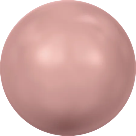 5818 Round Pearls (Half Drilled), Crystal Pink Coral Pearl (001 716)