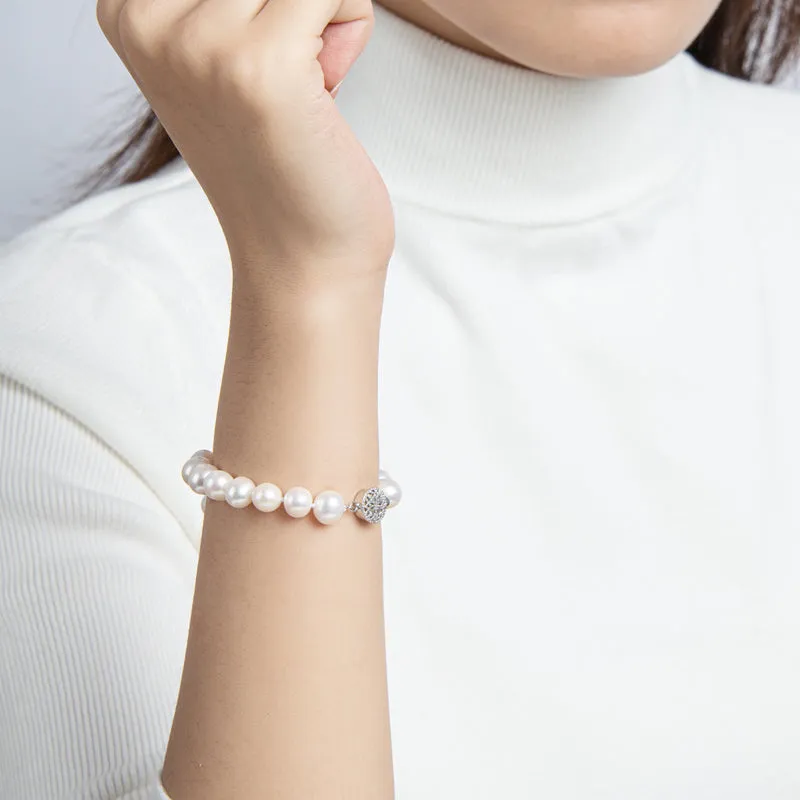 6-11mm White Freshwater Pearl Bracelet