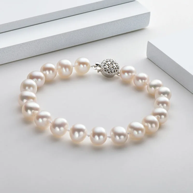 6-11mm White Freshwater Pearl Bracelet