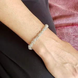 7.25" Handcrafted 925 Sterling Silver Classic Frilly Bracelet with Toggle Clasp