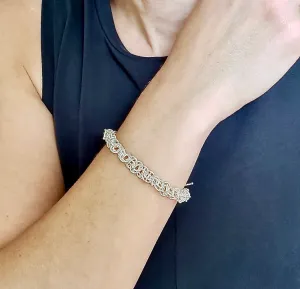 7.5" 925 Sterling Silver 10mm Saturn Bracelet with Toggle Clasp