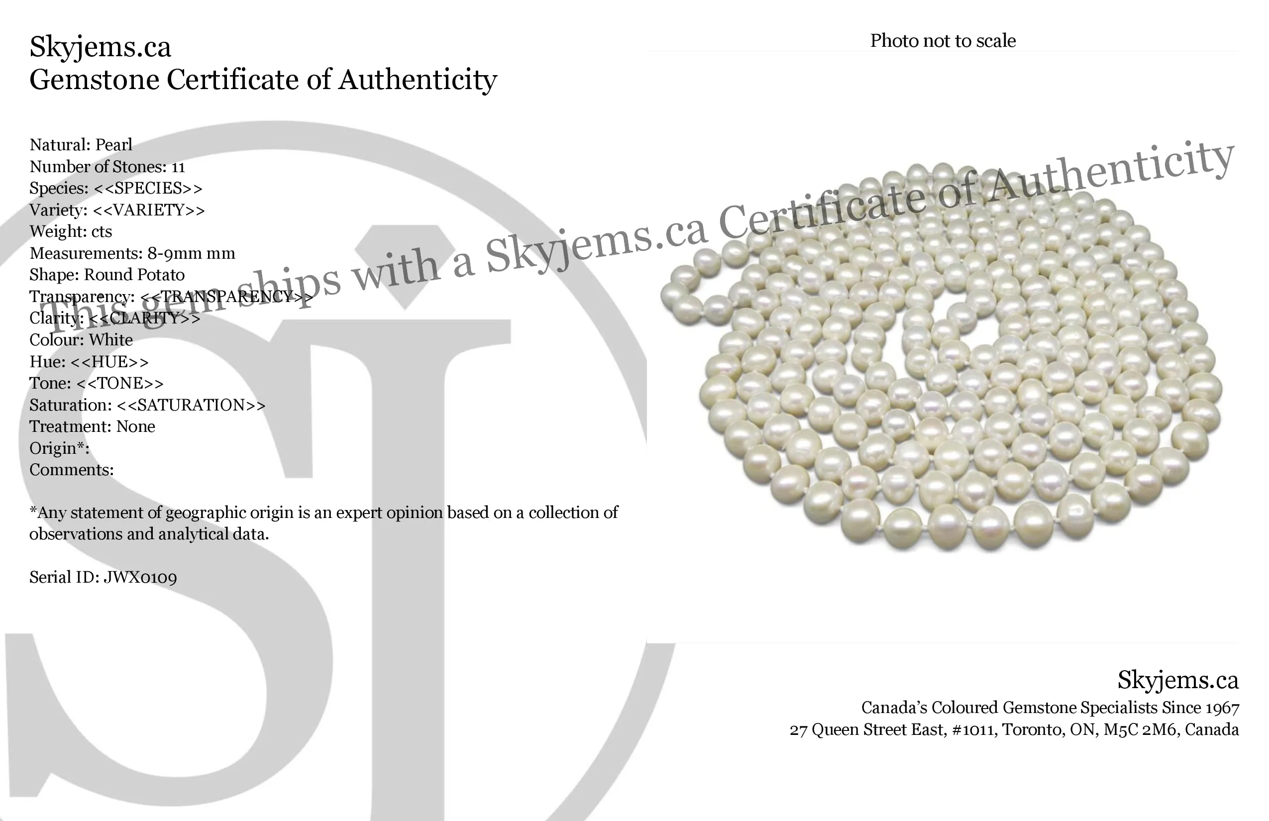 8-9mm White Freshwater Pearl Necklace 2.5x Opera Length