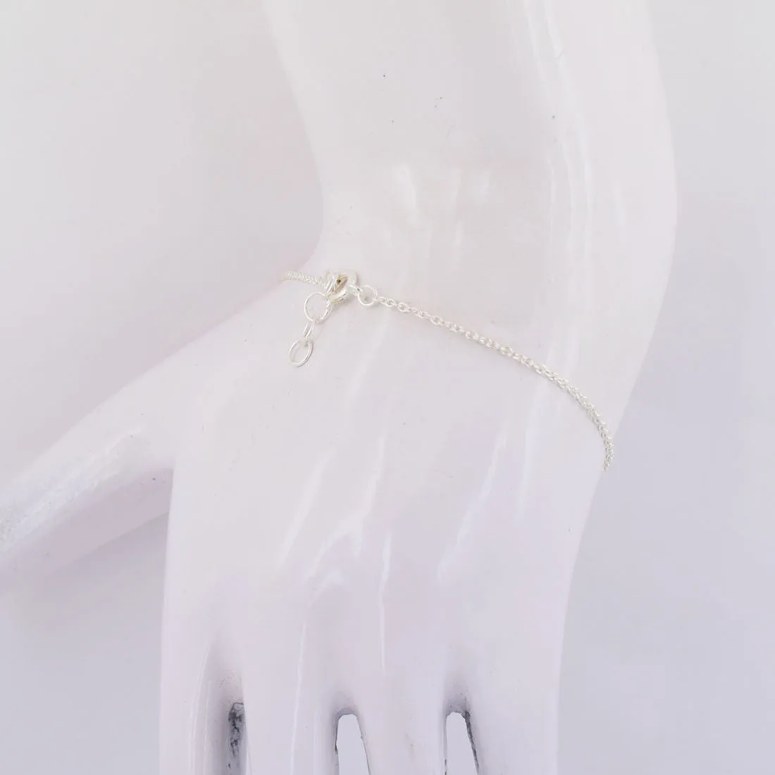 8.50 Carat Certified Black Diamond Beads Silver Chain Bracelet in 925 Silver. Great Brilliance