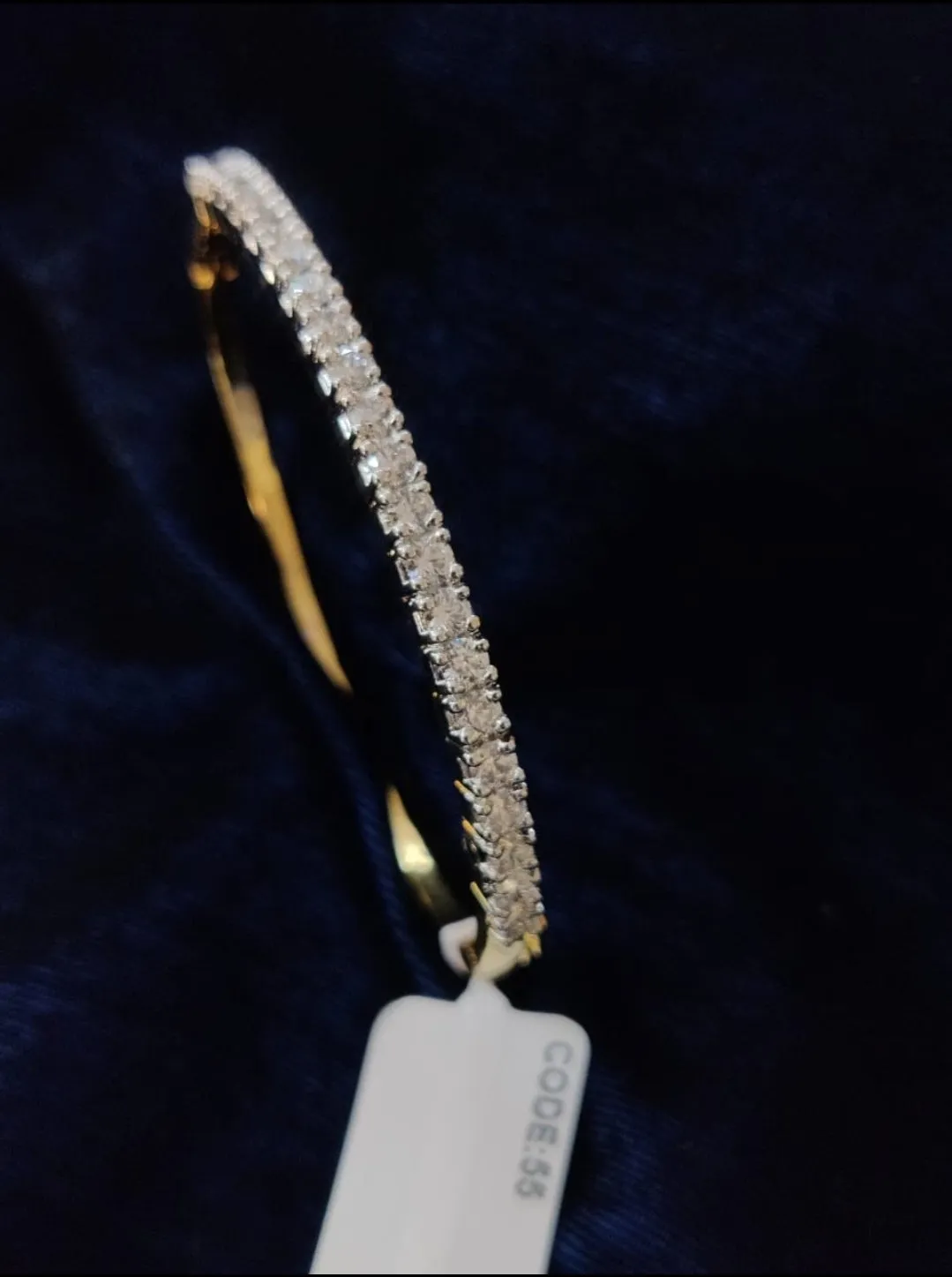 92.5 Silver Swarowski Bracelet With Gold Plating