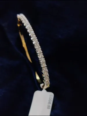 92.5 Silver Swarowski Bracelet With Gold Plating