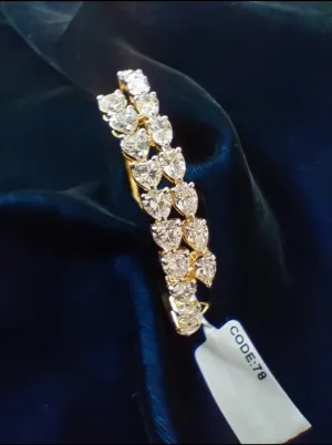 92.5 Silver Swarowski Bracelet With Gold Plating