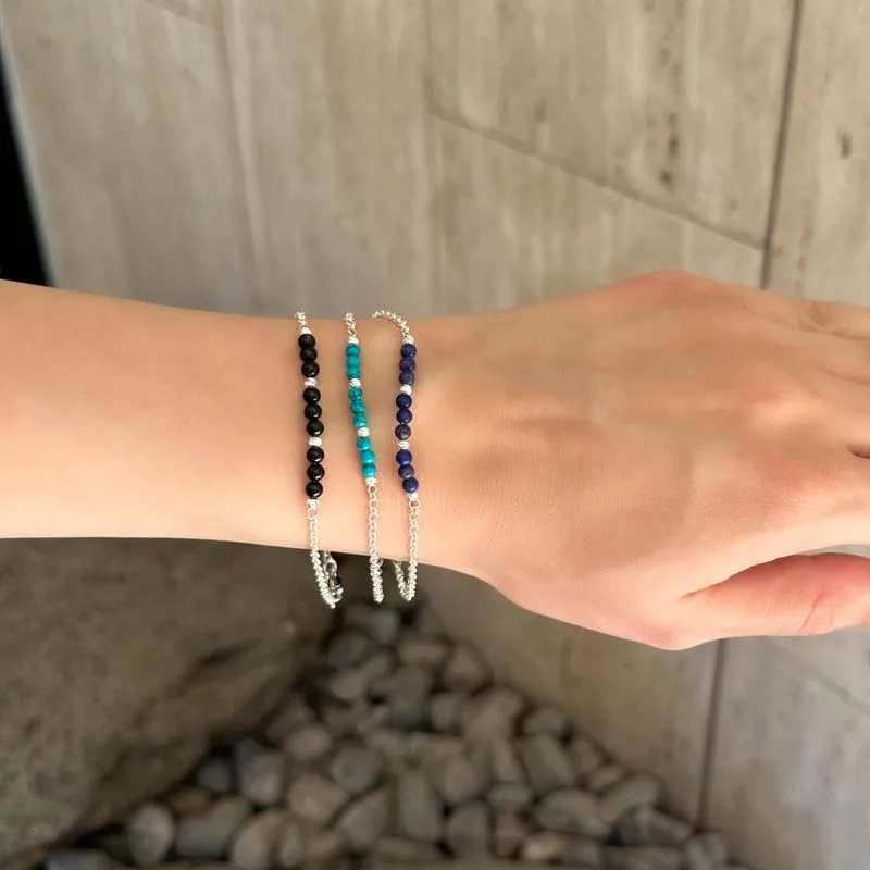 925 Silver Turquoise Bracelet - December Birthstone Gift
