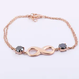 AAA Certified 2.68 Ct Rose Cut Black Diamond Infinite Bracelet in 925 Silver, For Wedding Gift, Girlfriends Gift