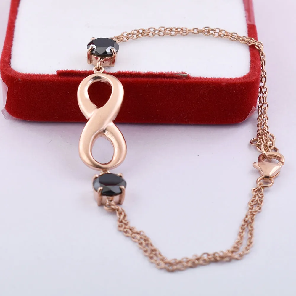 AAA Certified 2.68 Ct Rose Cut Black Diamond Infinite Bracelet in 925 Silver, For Wedding Gift, Girlfriends Gift
