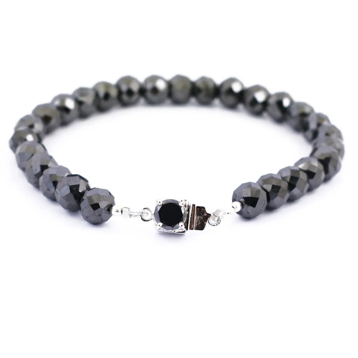 AAA Certified 7 mm Black Diamond Bracelet with 2 ct Solitaire Clasp! Amazing Collection & Great Shine