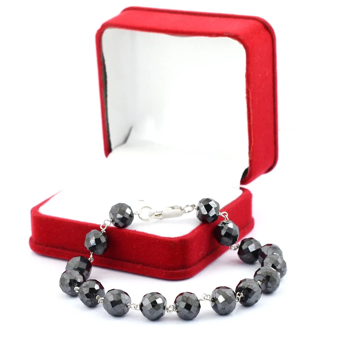 AAA Certified 8 mm Amazing Black Diamond Chain Bracelet, Anniversary Gift, Birthday Gift