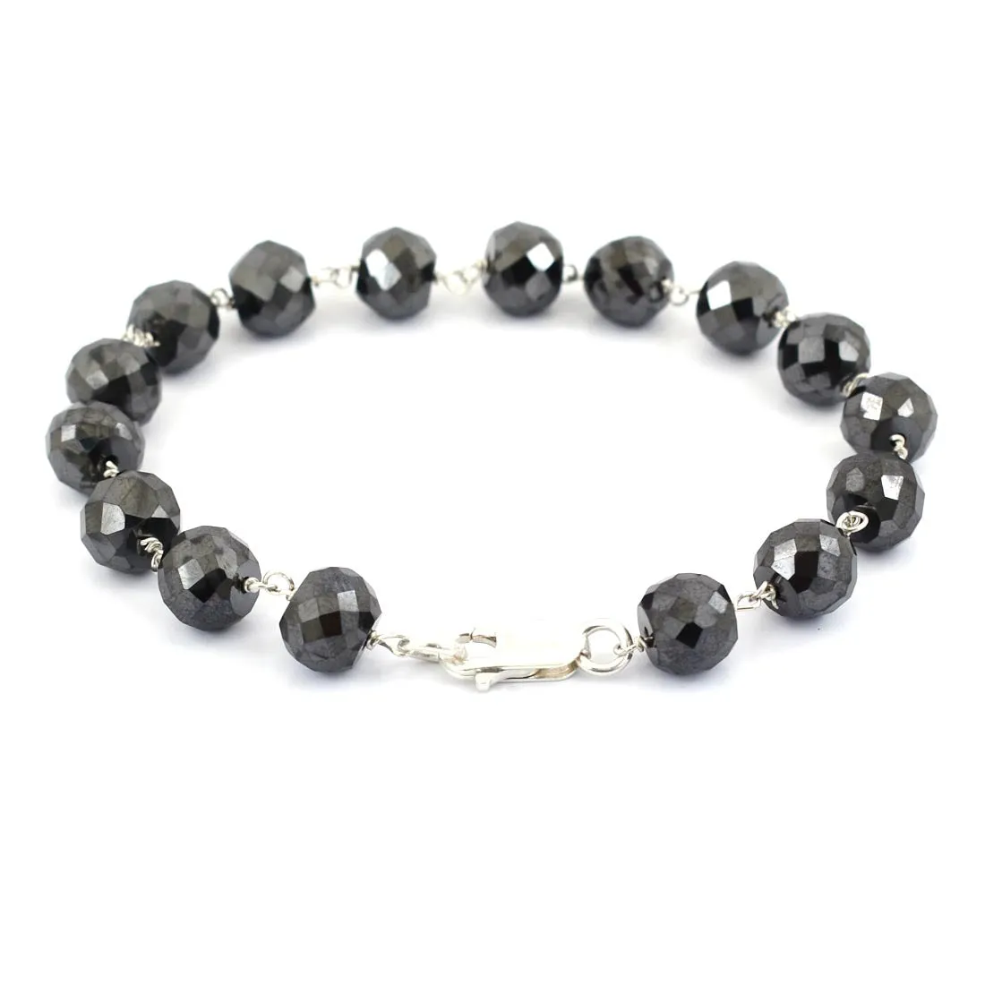 AAA Certified 8 mm Amazing Black Diamond Chain Bracelet, Anniversary Gift, Birthday Gift