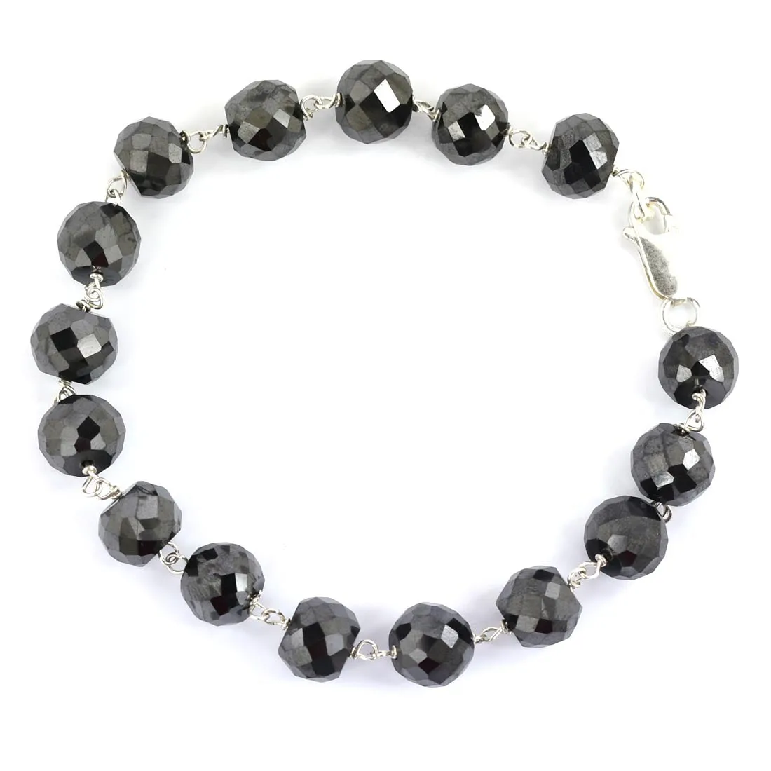 AAA Certified 8 mm Amazing Black Diamond Chain Bracelet, Anniversary Gift, Birthday Gift