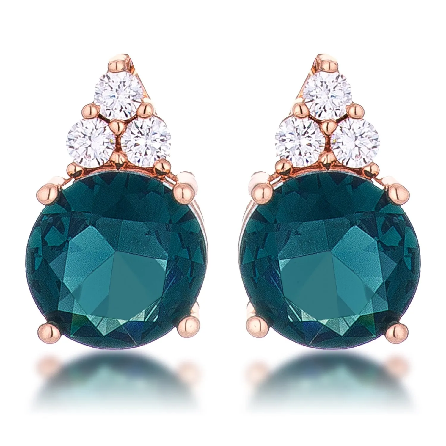 Abigail 9mm Round CZ Stud Earrings | 3ct