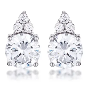 Abigail 9mm Round CZ Stud Earrings | 3ct