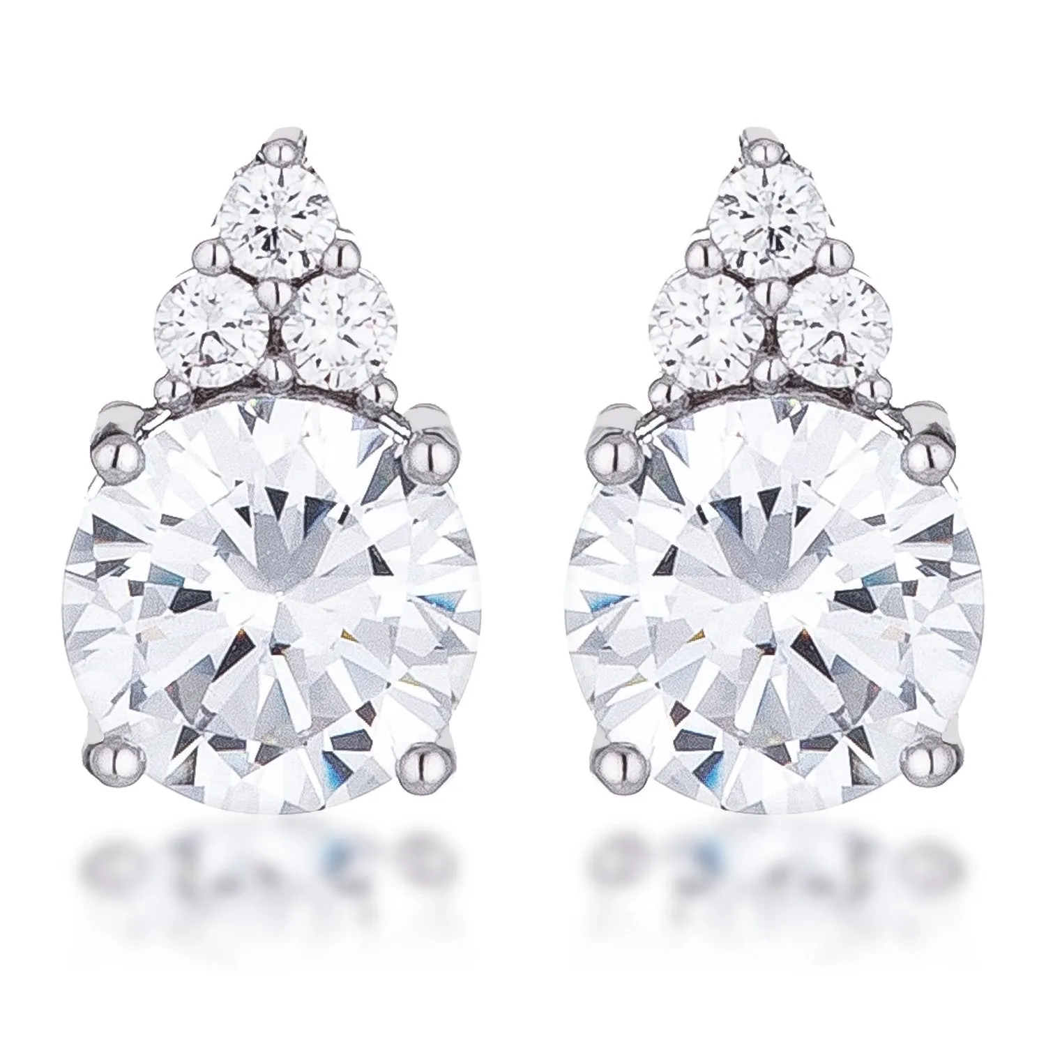 Abigail 9mm Round CZ Stud Earrings | 3ct