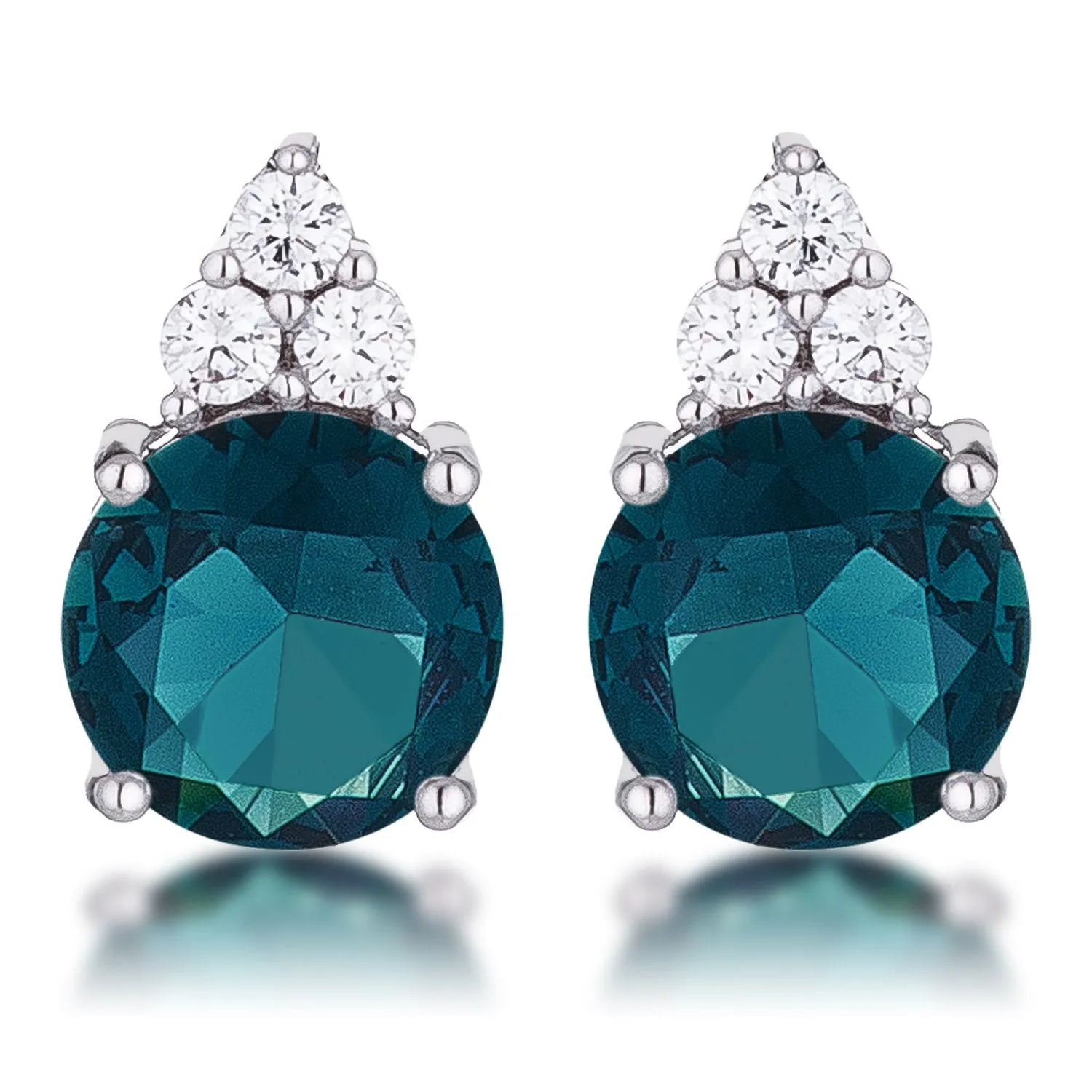 Abigail 9mm Round CZ Stud Earrings | 3ct